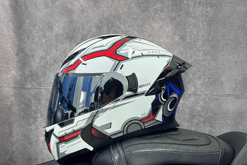 Motorcycle Helmet, Modular Flip-Up Design With Twin-Lens Shield, DOT Certified