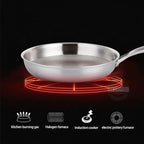 Wok in acciaio inossidabile 304 da 28/30 cm, senza rivestimento, per fornelli a gas e a induzione - Fioriscas