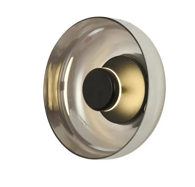 Applique da parete Liora in vetro e pietra, luce LED verso l’alto e verso il basso, 3 colori