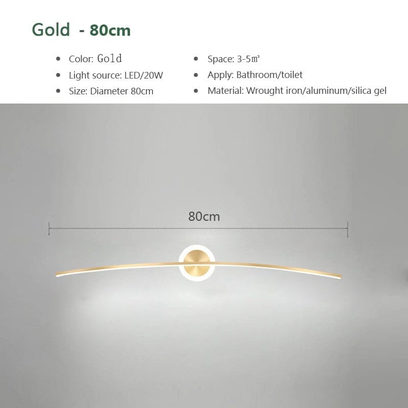 مصباح جداري LED للمرآة، شريط ميرولوكس للتزيين، أبيض أو ذهبي
