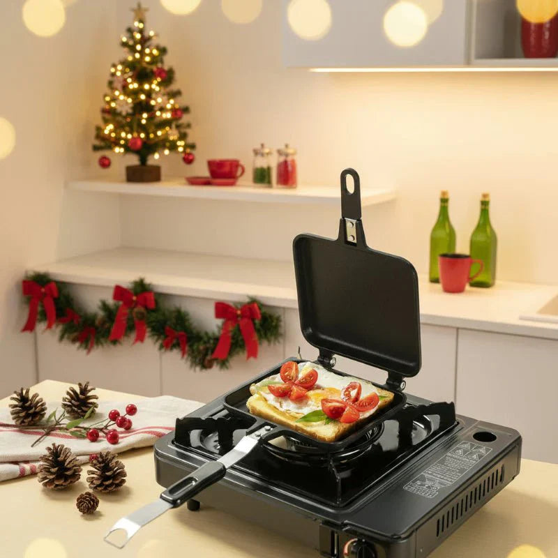 Dubbel-sidig non-stick smörgåspanna i aluminiumlegering (35 × 15 cm) - Fioriscas