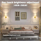 NovaGlow Dimmable LED Wall Sconces, Cordless 2-Pack