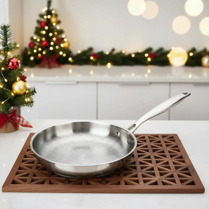 Wok in acciaio inossidabile 304 da 28/30 cm, senza rivestimento, per fornelli a gas e a induzione - Fioriscas