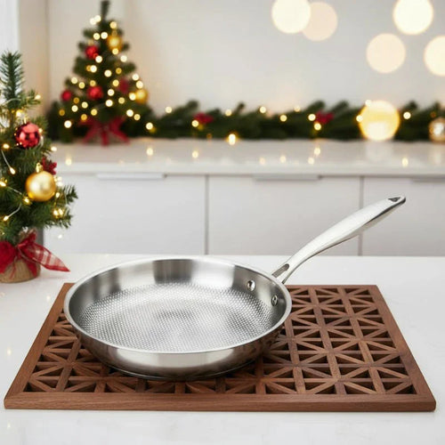 Wok in acciaio inossidabile 304 da 28/30 cm, senza rivestimento, per fornelli a gas e a induzione - Fioriscas