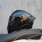 Casco da moto integrale da gara, certificato DOT, sistema a doppia visiera