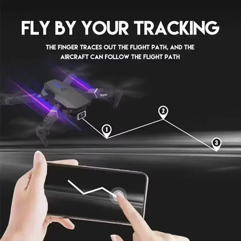 طائرة مسيّرة E88 Pro قابلة للطي مع WiFi وFPV وكاميرا عالية الدقة وتثبيت الارتفاع | Fioriscas