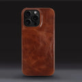 Ægte koskindslæder iPhone-etui, håndlavet, 5 farver