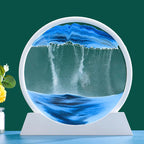3D Kinetic Sand Hourglass With Flowing Color In Glass Frame