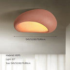 Wabi-Sabi Ceiling Light With Fabric Shade And Nickel Finish