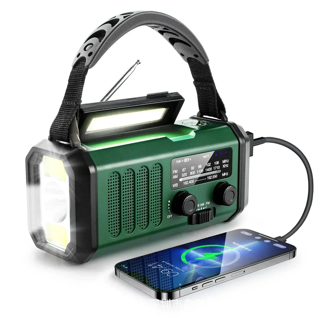 SolioGuard Hand-Crank Emergency Radio, Solar & USB Charging, NOAA Alerts