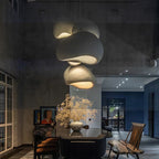 Auryn Ceiling-Mount Pendant Light, Wabi-Sabi Curved Silhouette for Living Rooms