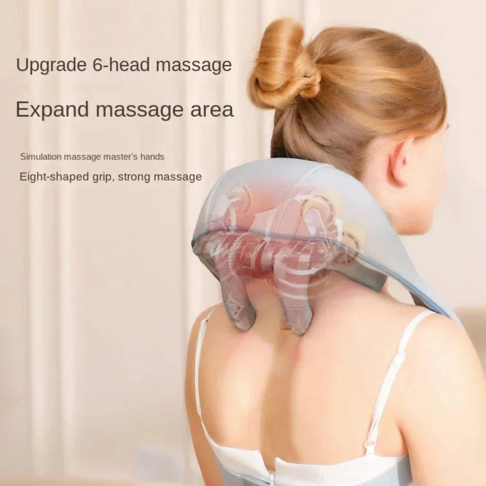 Elektrische Shiatsu nek- en trapeziusspiermassager voor diepe druk - Fioriscas