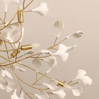 Ceramic Petal Chandelier, LumaPetal Design With Dimmable LED Glow