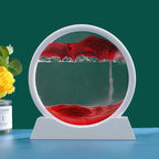 3D Kinetic Sand Hourglass With Flowing Color In Glass Frame