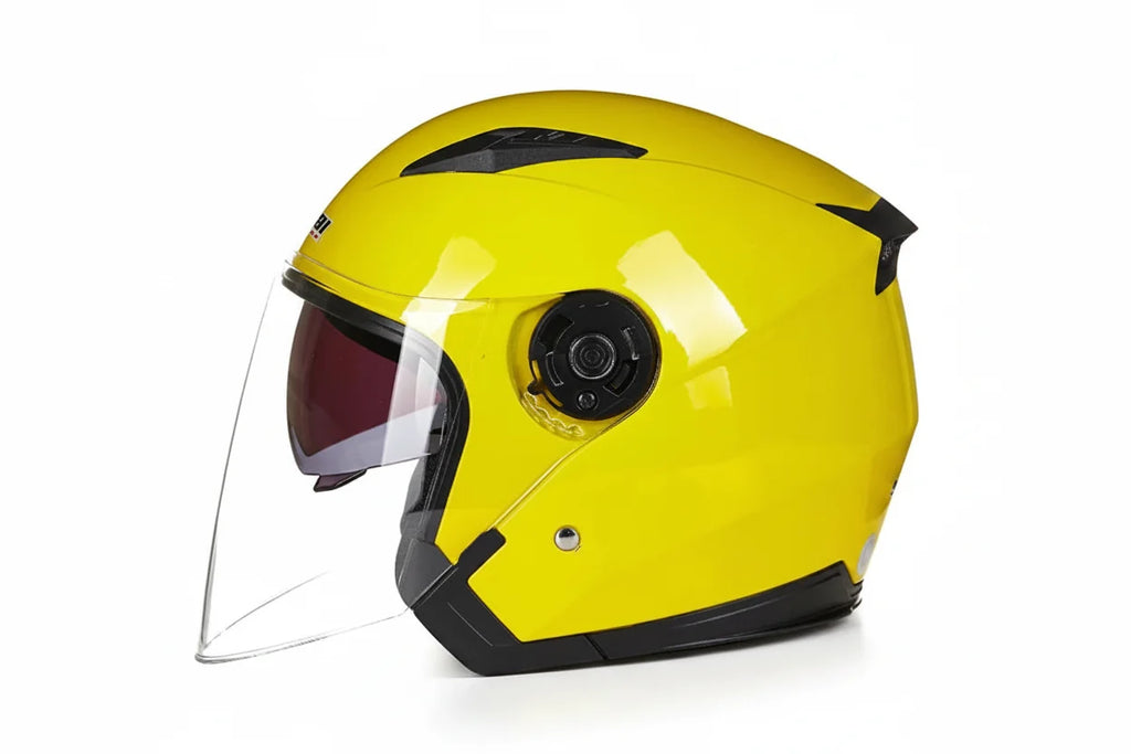 Poloviční motocyklová helma s dvojitým hledím - certifikace DOT | Fioriscas