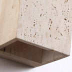 Travertine Wall Sconce With Perforated LED Light, LumaStone