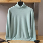 Aureo Men's Cashmere Sweater, Cable-Knit Collar, Long Sleeve