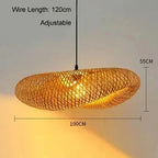 Hanglamp van bamboe, Marisol-kroonluchtercollectie, 5 formaten