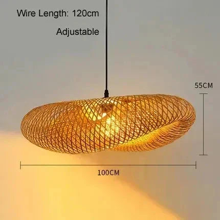 Hanglamp van bamboe, Marisol-kroonluchtercollectie, 5 formaten