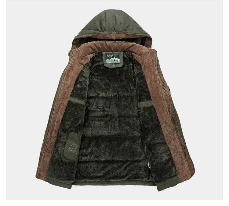Parka imbottito da uomo ArdentVale, cappotto invernale foderato in morbido peluche