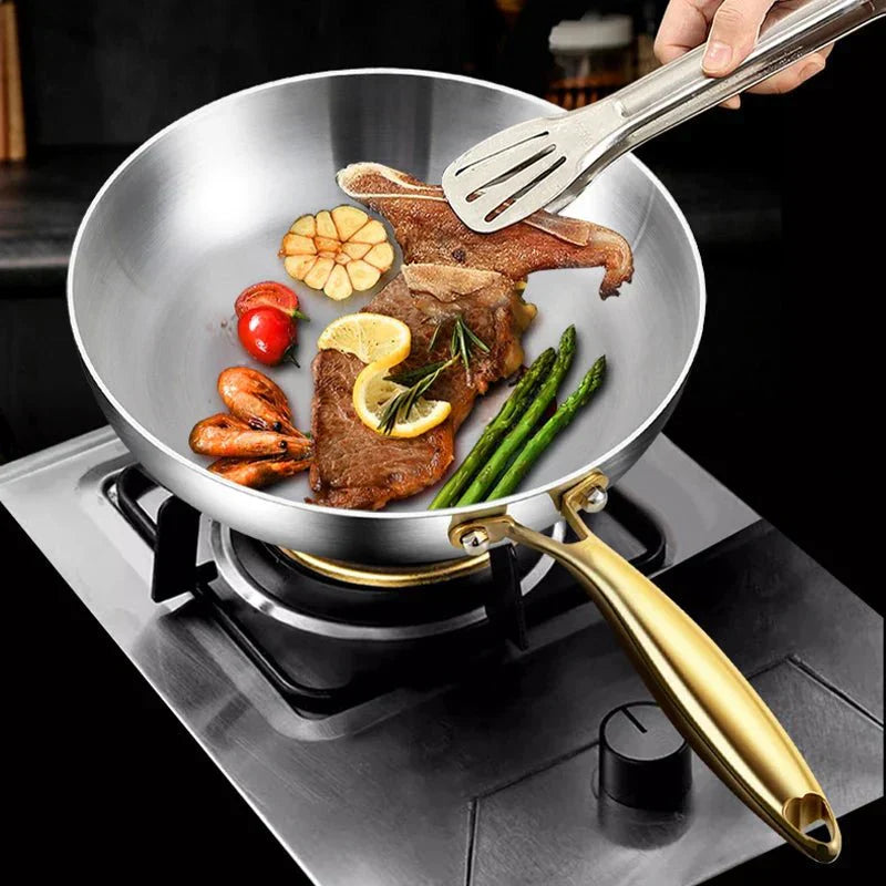 316 stainless steel frying pan with 7-layer design, 2 mm wall thickness and induction compatibility - Fioriscas