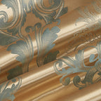 Set copripiumino in raso jacquard blu e oro Aurelume, da matrimoniale a king size super extra large