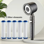 Chuveiro de mão com seis modos, filtro integrado e paragem com um botão | Fioriscas