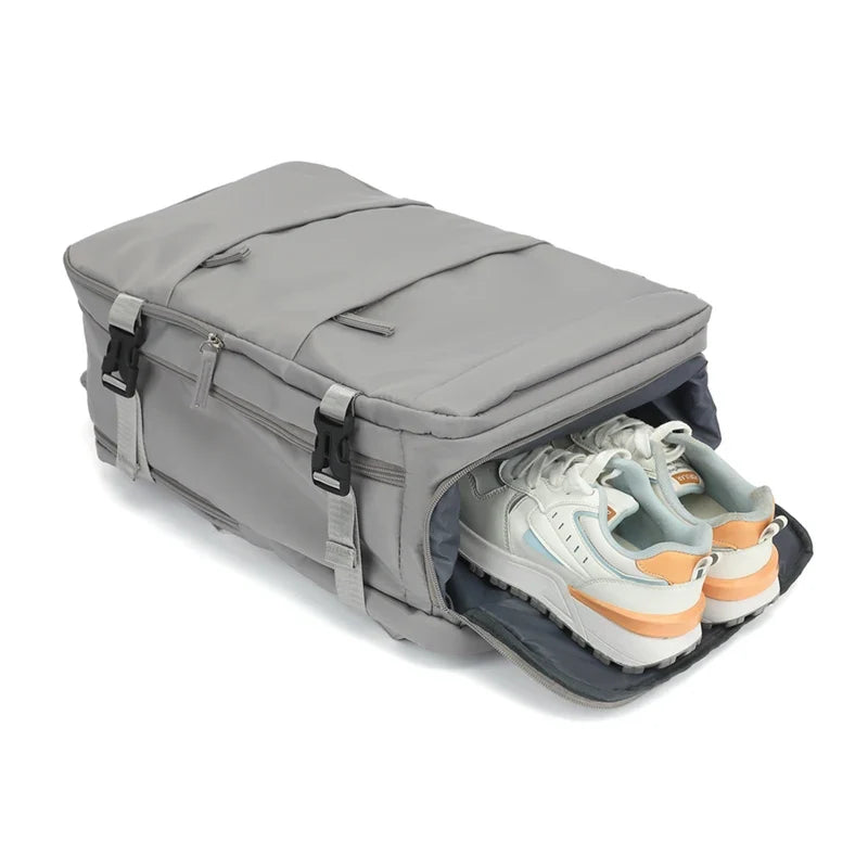 Mochila de viagem de tamanho médio, com compartimento para portátil e bolso para sapatos | Fioriscas
