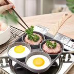 Three-Section Nonstick Aluminum Frying Pan for Breakfast Cooking