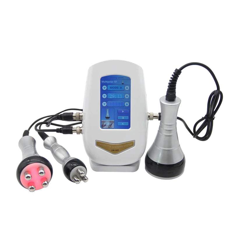 Modelação corporal ultrassónica de três funções com cavitação e RF, com duas pegas de RF | Fioriscas