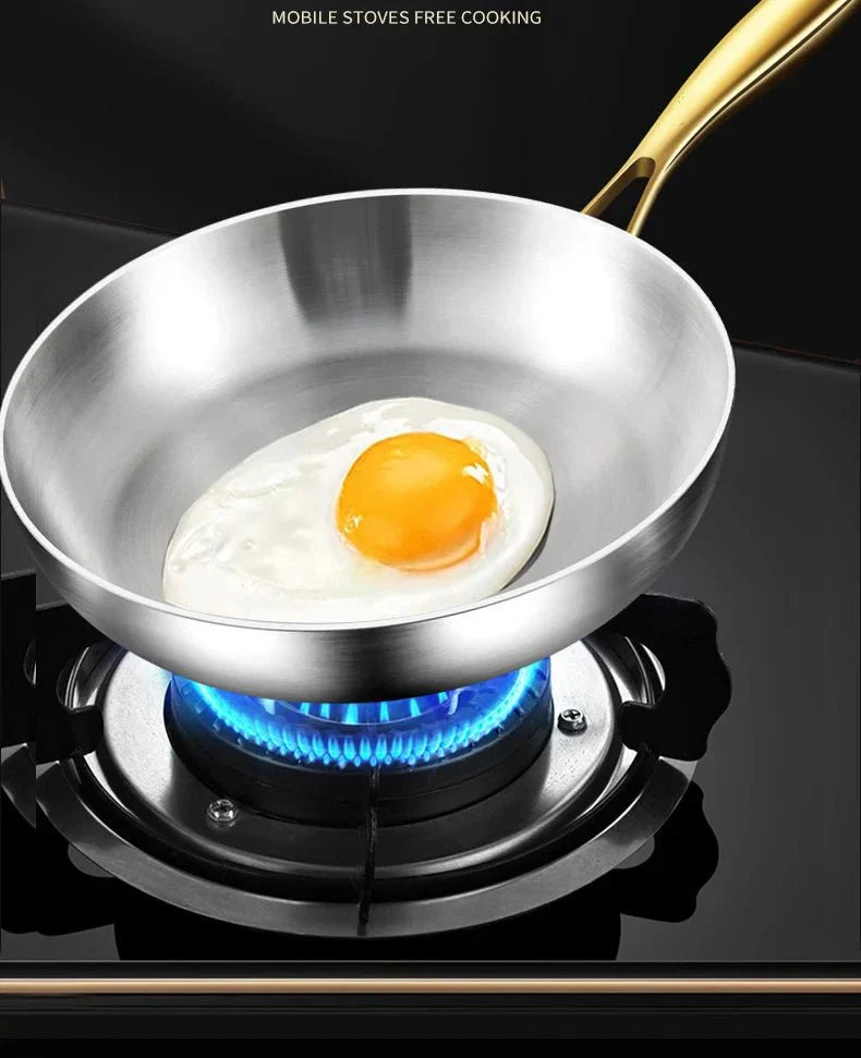 316 stainless steel frying pan with 7-layer design, 2 mm wall thickness and induction compatibility - Fioriscas