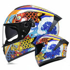 Casco da moto integrale da gara, certificato DOT, sistema a doppia visiera