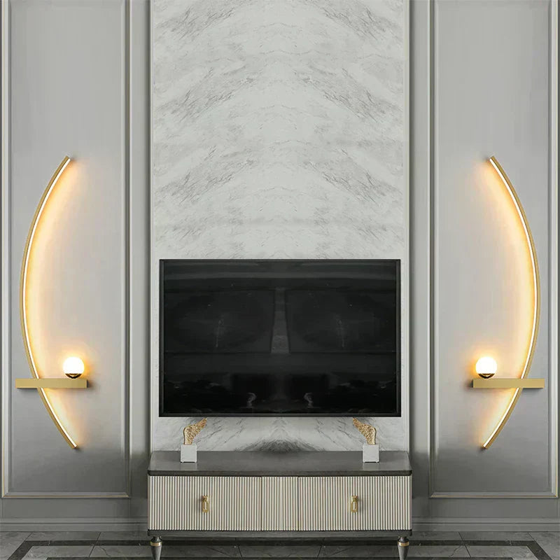 Applique da parete, AstraGlow oro e nero a strisce con LED, dimmerabile per interni ed esterni