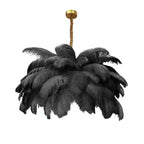 AstraFeather Ostrich Feather Pendant Light, White, Black, Grey & Purple