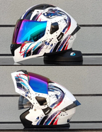 Modular Full-Face Motorcycle Helmet, Two-Lens Visor With Mesh Chin Guard, DOT Certified