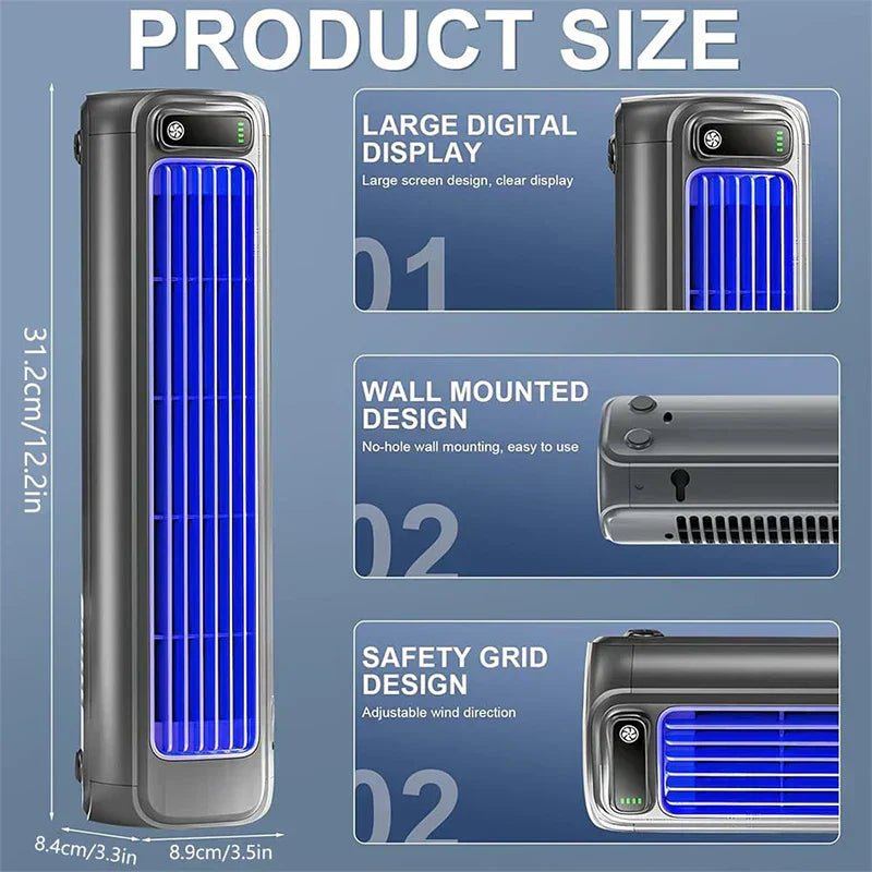 Chladicí bezlopatkový ventilátor s USB, tichý, se třemi nastaveními, do ložnice