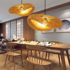 Hanglamp van bamboe, Marisol-kroonluchtercollectie, 5 formaten