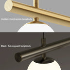 Harwell Frosted-Globe Pendant Light, Brass & Black, 3 Or 4 Heads