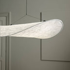 Lyra LED-lysekrone med lagdelt silke-bladskærm, nordisk design