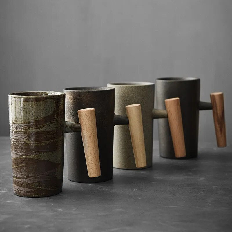 TerraNord Latte Mugs, Nordic Earth Tones, Stoneware, 4 Colors