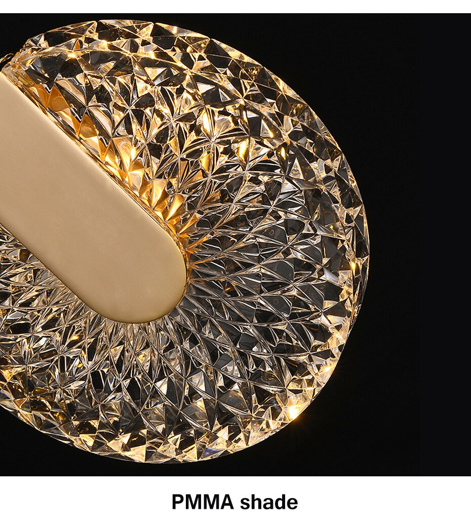 Aurelia-hanglamp, goudkleurige kristalafwerking, instelbare wittint-optie