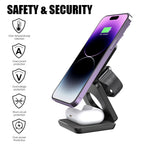 3-in-1 Magnetic Wireless Charging Stand for iPhone, AirPods, and Apple Watch