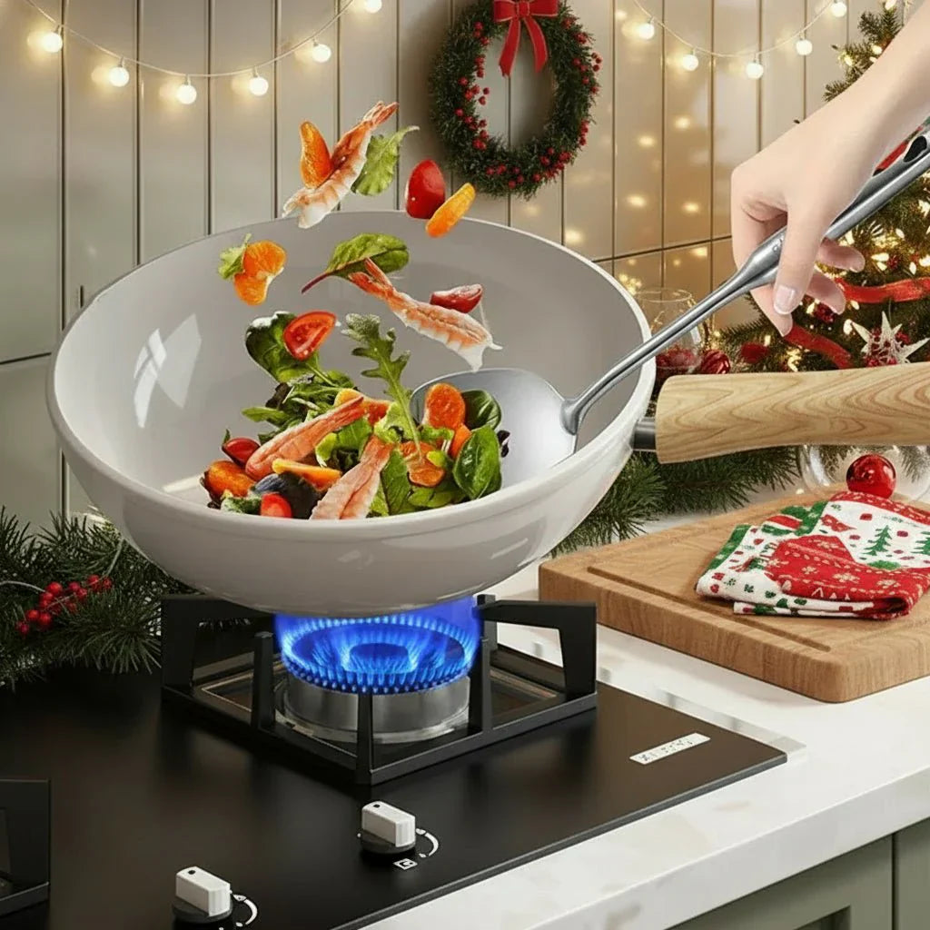 30 cm keramisk non-stick-stekpanna med djupt format för gas- och induktionsspisar - Fioriscas