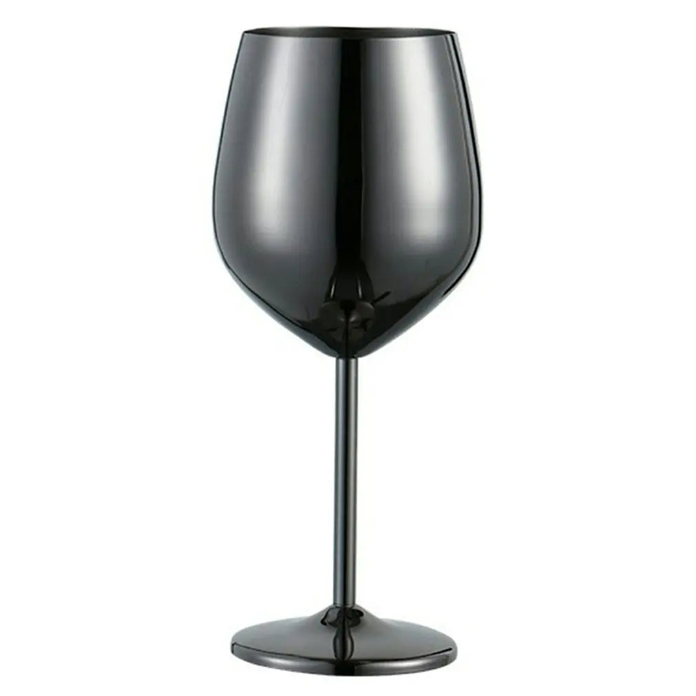 Wine Glasses in Mirror-Polished Stainless Steel, Shatterproof Set