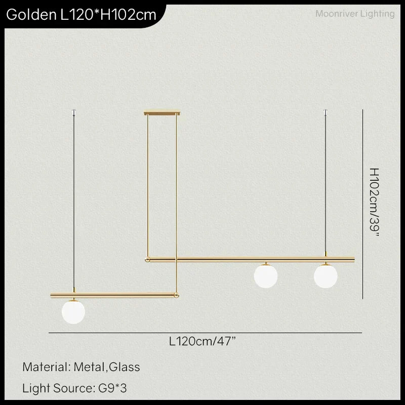 Harwell Frosted-Globe Pendant Light, Brass & Black, 3 Or 4 Heads