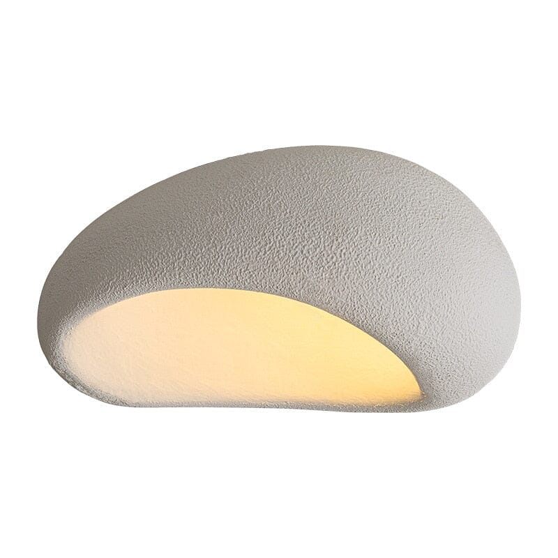 Wabi-Sabi Ceiling Light With Fabric Shade And Nickel Finish