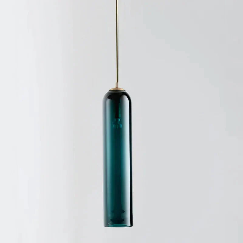 Suspension en verre Liora avec finition en métal poli