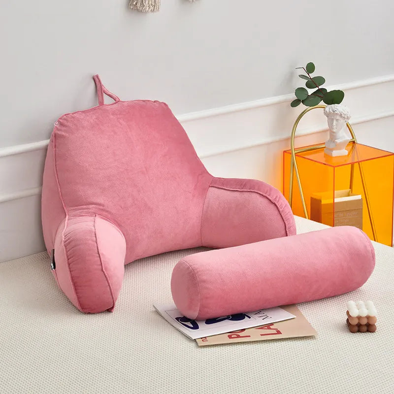 Backrest Reading Pillow With Armrests And Adjustable Headrest