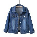 Harborline denim damesjack met knoopsluiting aan de voorkant, comfortabele pasvorm voor elke dag
