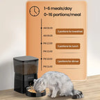 Automatisk foderautomat til kæledyr med LCD-timer, genopladelig, til hunde og katte